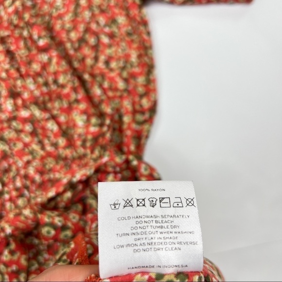 Faithfull The Brand Pink Ditsy Floral Print V-Neck Cusco Playsuit Romper - Picture 6 of 7